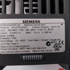 Siemens 6Se6420-2Ad24-0Ba1 Micromaster 10.2A 0-650Hz