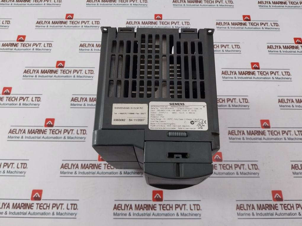 Siemens 6Se6420-2Ad24-0Ba1 Micromaster 420 Drive 380-480V 13.6A 47-63Hz