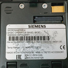 Siemens 6Se6440-2Ud35-5Fa1 Micromaster 440 Frequency Converter V2.11 55 Kw Ip20