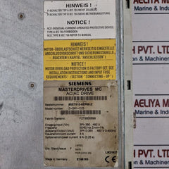 Siemens 6Se7013-0Ep50-z Masterdrives Mc Ac/Ac Drive Z=G91+C23 50/60Hz