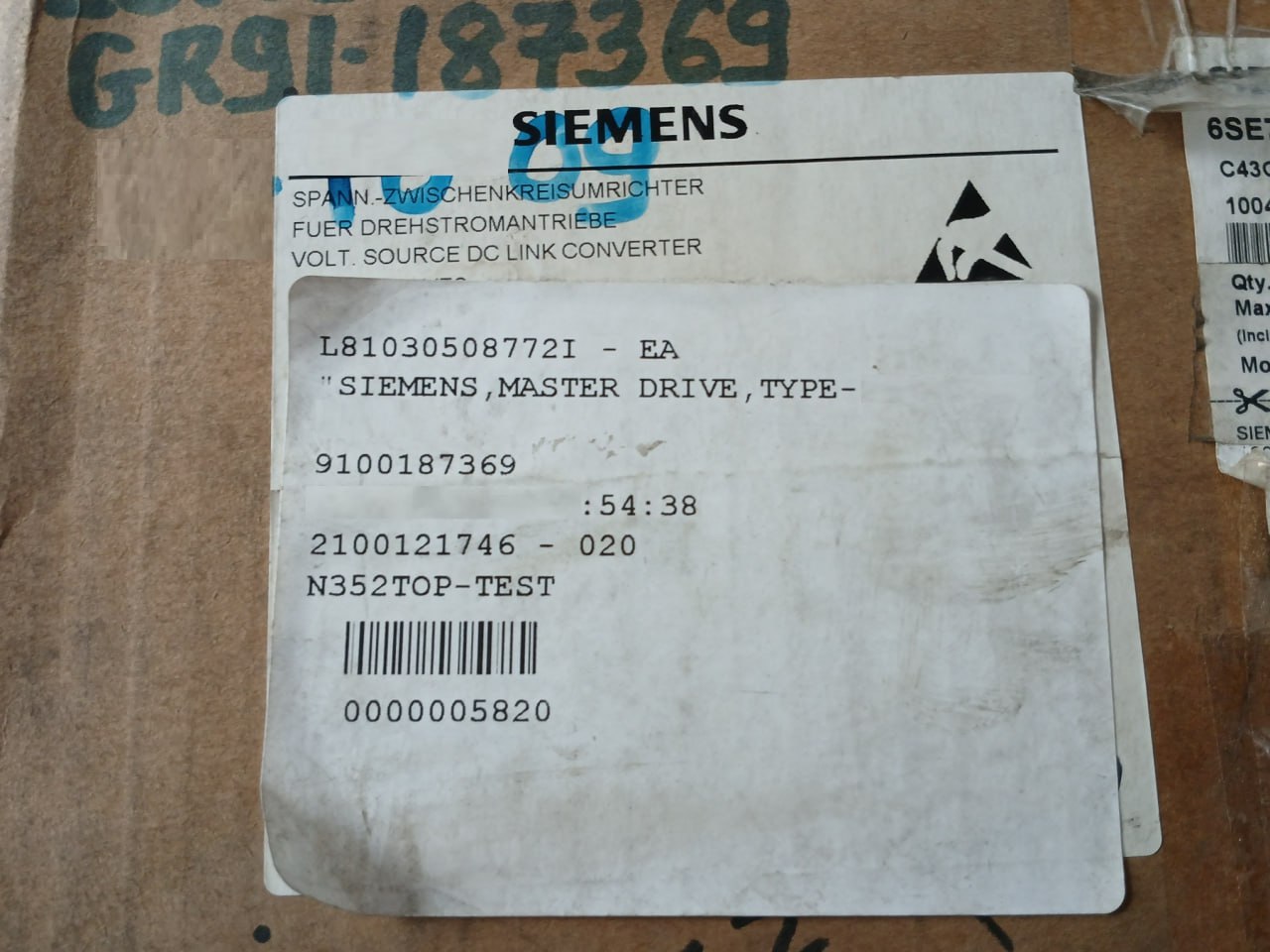 Siemens 6Se7013-0Ep50-z Masterdrives Mc Ac/Ac Drive 3Ph 0-380...480V 0-400Hz