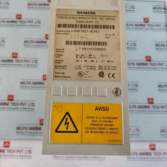 Siemens 6Se7021-0Ea61 Simovert Vc Frequency Converter 3Ac 380…480V 11.2A 50/60 Hz