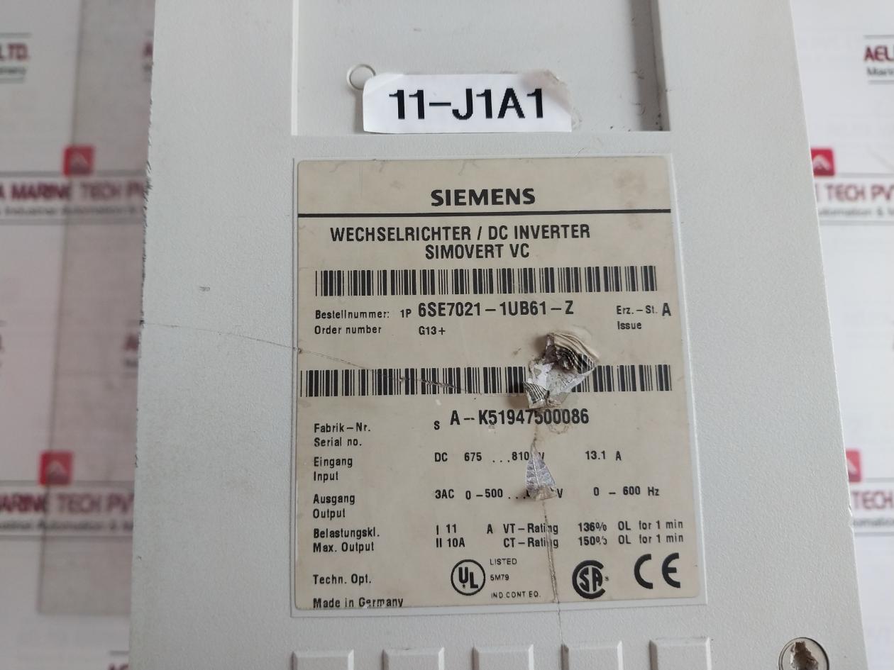Siemens 6Se7021-1Ub61-z,
