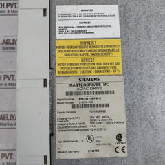 Siemens Masterdrives Mc 6Se7021-4Ep50-z Ac/Ac Drive Z=C33+K80