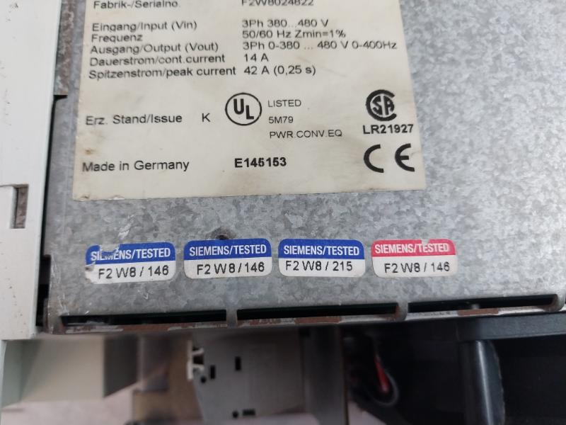 Siemens 6Se7021-4Ep50-z Masterdrives Mc Ac/Ac Drive Z=C33+K80