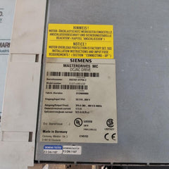 Siemens 6Se7021-8Tp50-z Simovert Masterdrive Dc/Ac Drive G71+G92+C33 510...650V