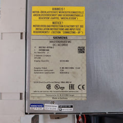 Siemens 6Se7021-8Tp50 Masterdrive Mc Dc/Ac Drive G71+C33 Dc 510…650V