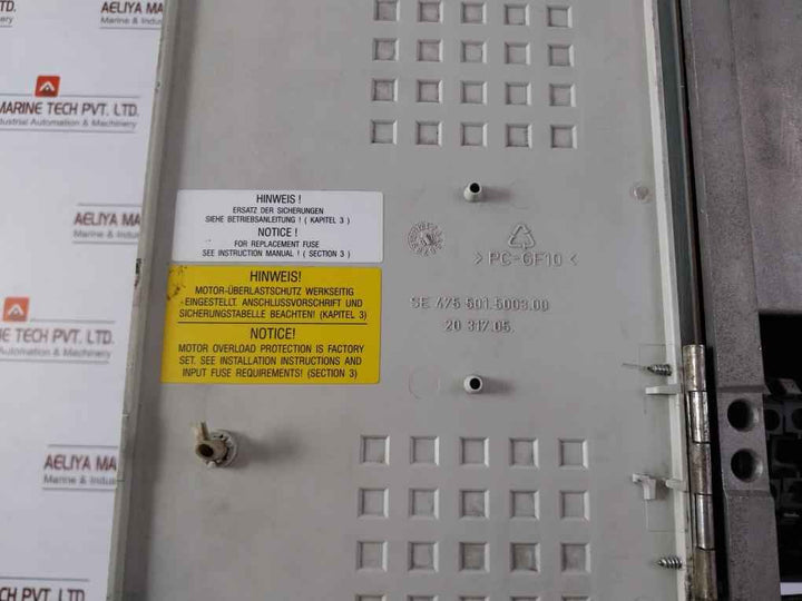 Siemens 6Se7023-4Tc21 Simovert Vc Dc Inverter Dc 510-620V 40.5A (Not Working)
