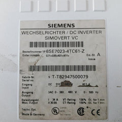 Siemens 6Se7023-4Tc61-z Weso Dc Inverter