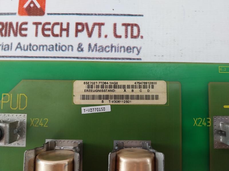 Siemens 6Se7027-7Td84-1Hg0 Fuse Module Fb1 With Fuses 4X 80 A