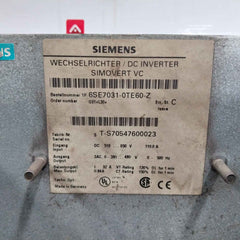 Siemens 6Se7031-0Te60-z G91+L30+ Simovert Vc Dc Inverter Masterdrive Issue C