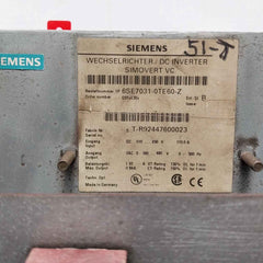 Siemens 6Se7031-0Te60-z Simovert Vc Dc Inverter G91+L30+ Dc510-650V 110.0A 160A