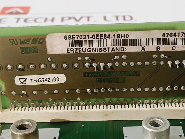 Siemens 6Se7031-2Hf84-1Bg0 Inverter Interface Board 6Se7031-0Ee84-1Bh0