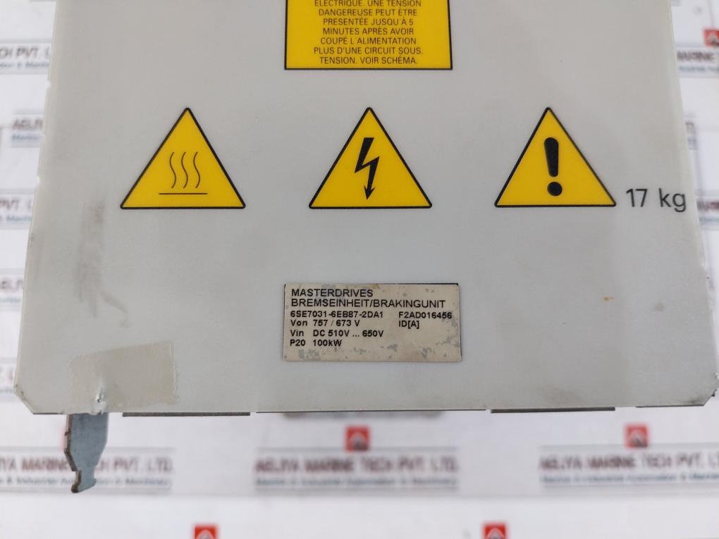 Siemens 6Se7031-6Eb87-2Da1 Braking Unit Input Dc 510V…650V