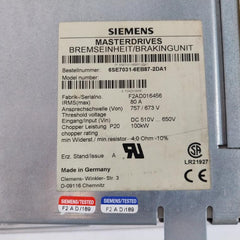 Siemens 6Se7031-6Eb87-2Da1 Braking Unit Input Dc 510V…650V