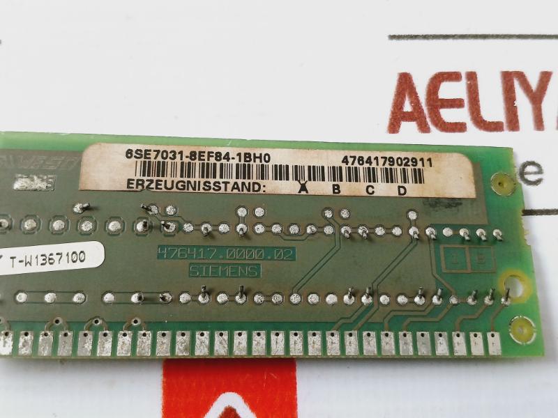 Siemens 6Se7031-8Ef84-1Bh0 Normalizing Module Abo For Devices 3 Ac