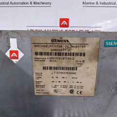 Siemens 6Se7031-8Tf60-z Simovert Vc Dc Inverter Master Drive 230V 50Hz 4,5A 100W