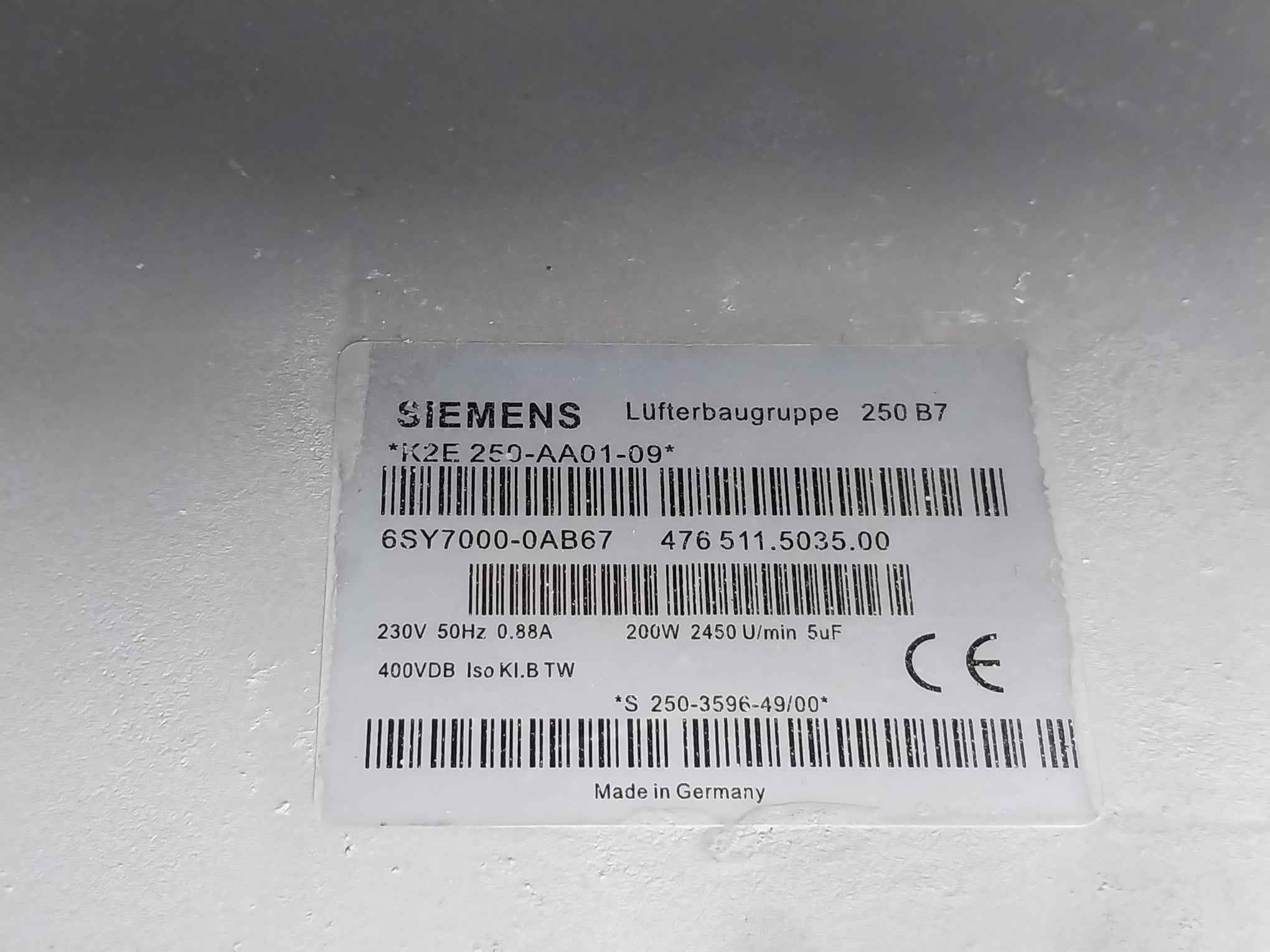 Siemens 6Se7033-7Tg60-z Simovert Vc Dc Inverter Masterdrive Dc 510-650V 440.0 A