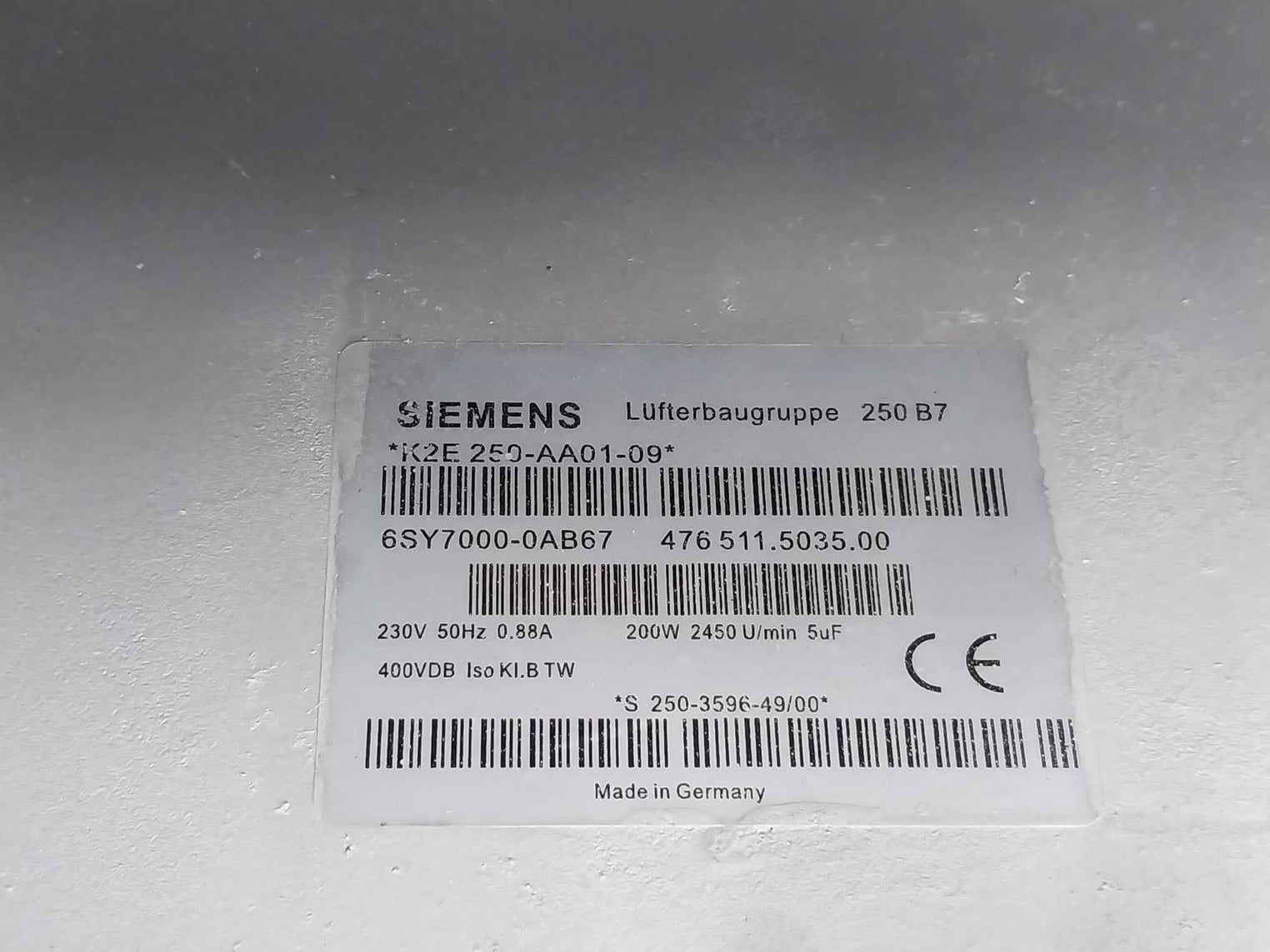 Siemens 6Se7033-7Tg60-z Simovert Vc Dc Inverter Masterdrive Dc 510-650V 440.0 A