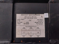 Siemens Simovert Masterdrives 6 Se 7036-0Es87-1Fg1 Afe Reactor 385 Kva Ip 00