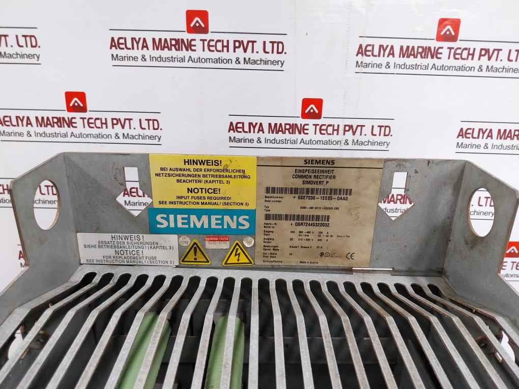 Siemens 6Se7036-1Ee85-0Aa0 Simovert P Common Rectifier Master Drive Infeed Unit