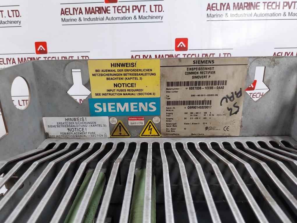 Siemens 6Se7036-1Ee85-0Aa0 Simovert P Common Rectifier Master Drive Infeed Unit