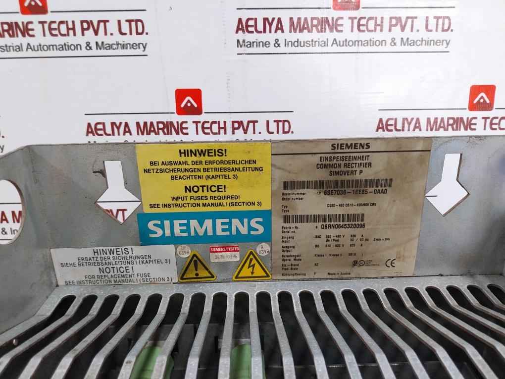 Siemens 6Se7036-1Ee85-0Aa0 Simovert P Master Drive Infeed Module