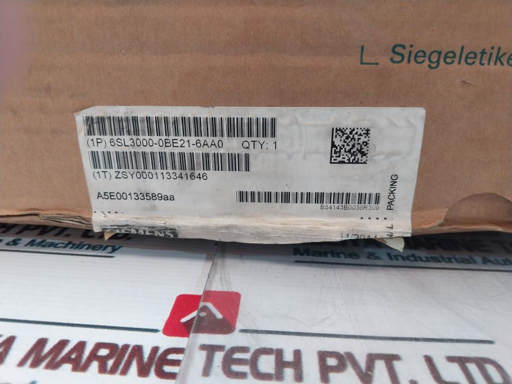 Siemens 6Sl3000-0Be21-6Aa0 Line-filter For Active Line Module (I/R) Version: A