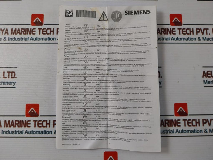 Siemens 6Sl3000-0Be21-6Aa0 Line-filter For Active Line Module (I/R) Version: A