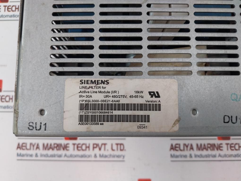 Siemens 6Sl3000-0Be21-6Aa0 Line Filter For Active Line Module 30A 480/275V