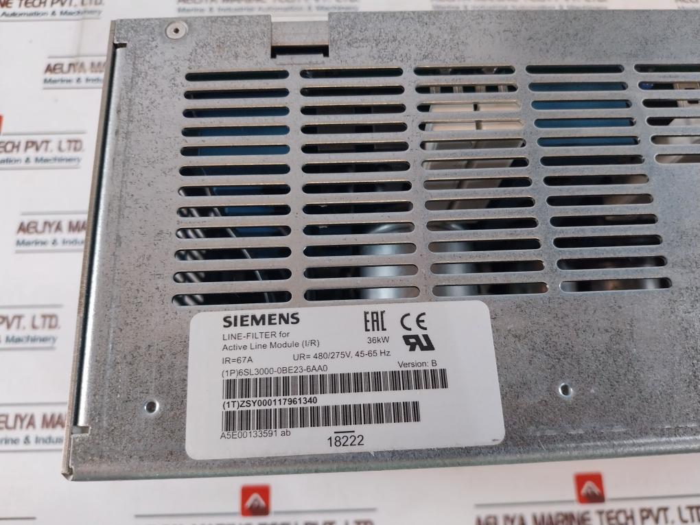 Siemens 6Sl3000-0Be23-6Aa0 Line-filter For Active Line Module (I/R) 36Kw