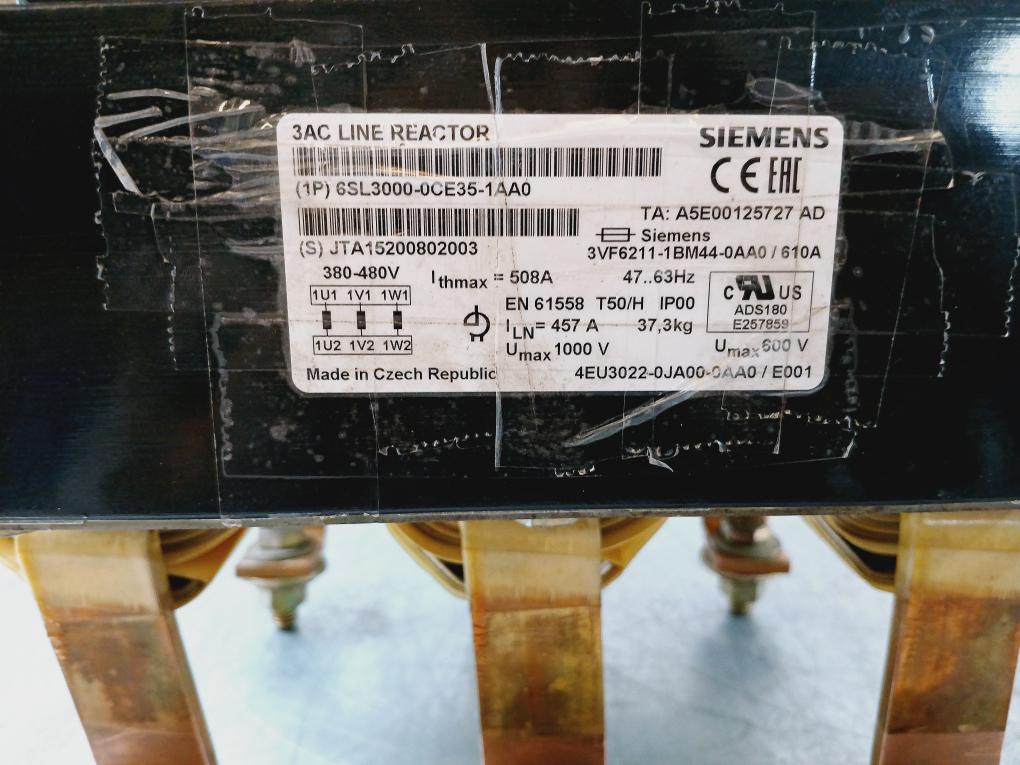 Siemens 6Sl3000-0Ce35-1Aa0 3Ac Line Reactor 380-480V