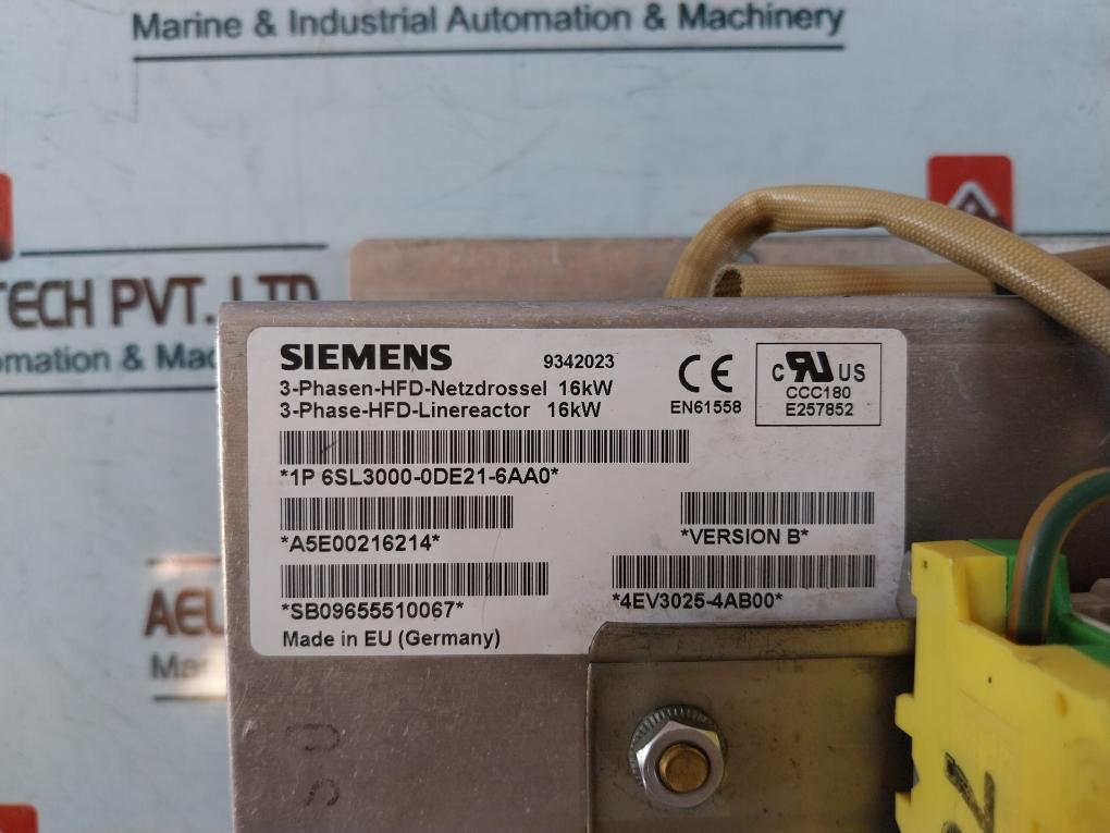 SIEMENS 6SL3000-0DE21-6AA0 3-phase-hfd Line Reactor