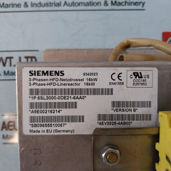 SIEMENS 6SL3000-0DE21-6AA0 3-phase-hfd Line Reactor