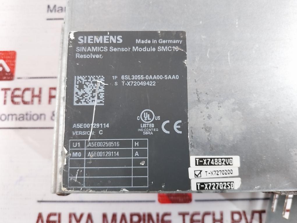 Siemens 6Sl3055-0Aa00-5Aa0 Sensor Module Smc10 Resolver A5E00129114 Version: C