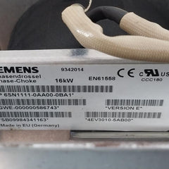 Siemens 6Sl3060-1Fe21-6Aa0 Active Line Module 6Sn1111-0Aa00-0Ba1 Hf Reactor Set