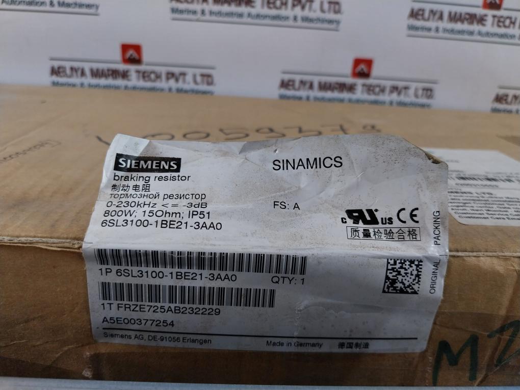 Siemens 6Sl3100-1Be21-3Aa0 Resistor For Hfd Line Reactor A5E00377254