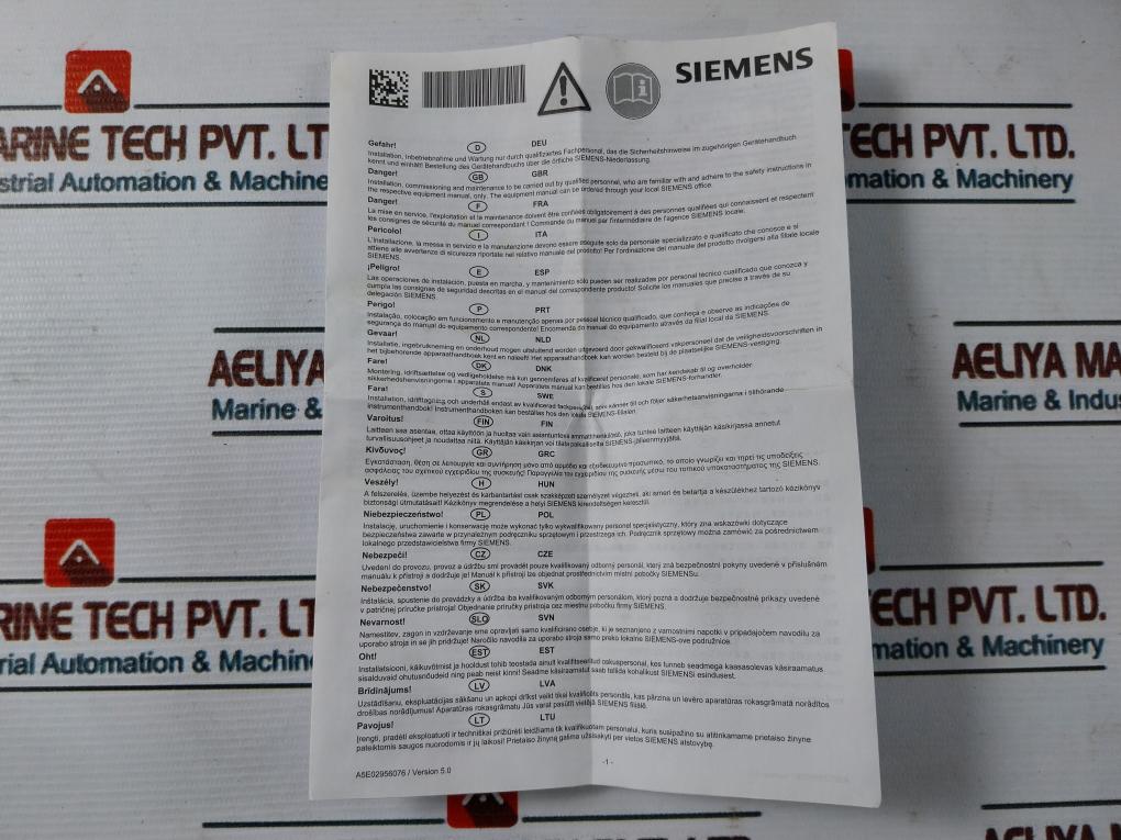 Siemens 6Sl3100-1Be21-3Aa0 Resistor For Hfd Line Reactor A5E00377254
