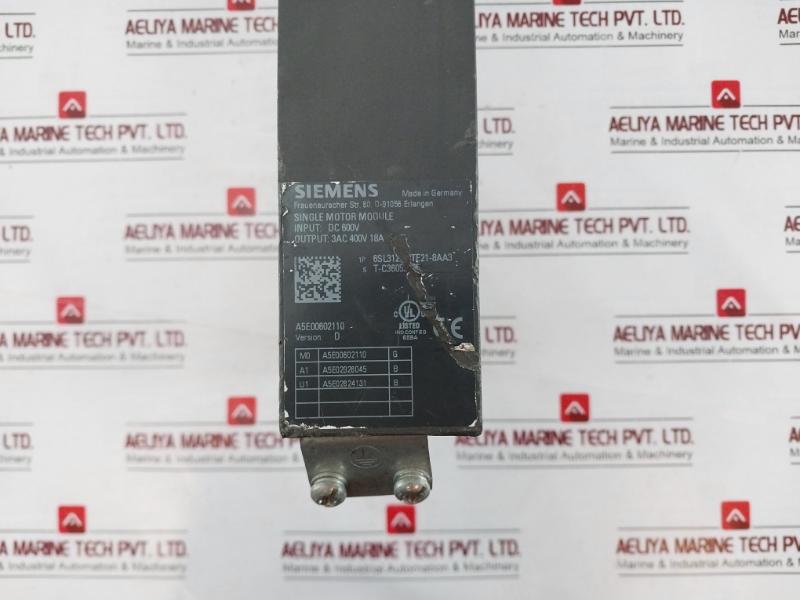 Siemens Sinamics 6Sl3120-1Te21-8Aa3 S120 Single Motor I/O Module, Ver. D