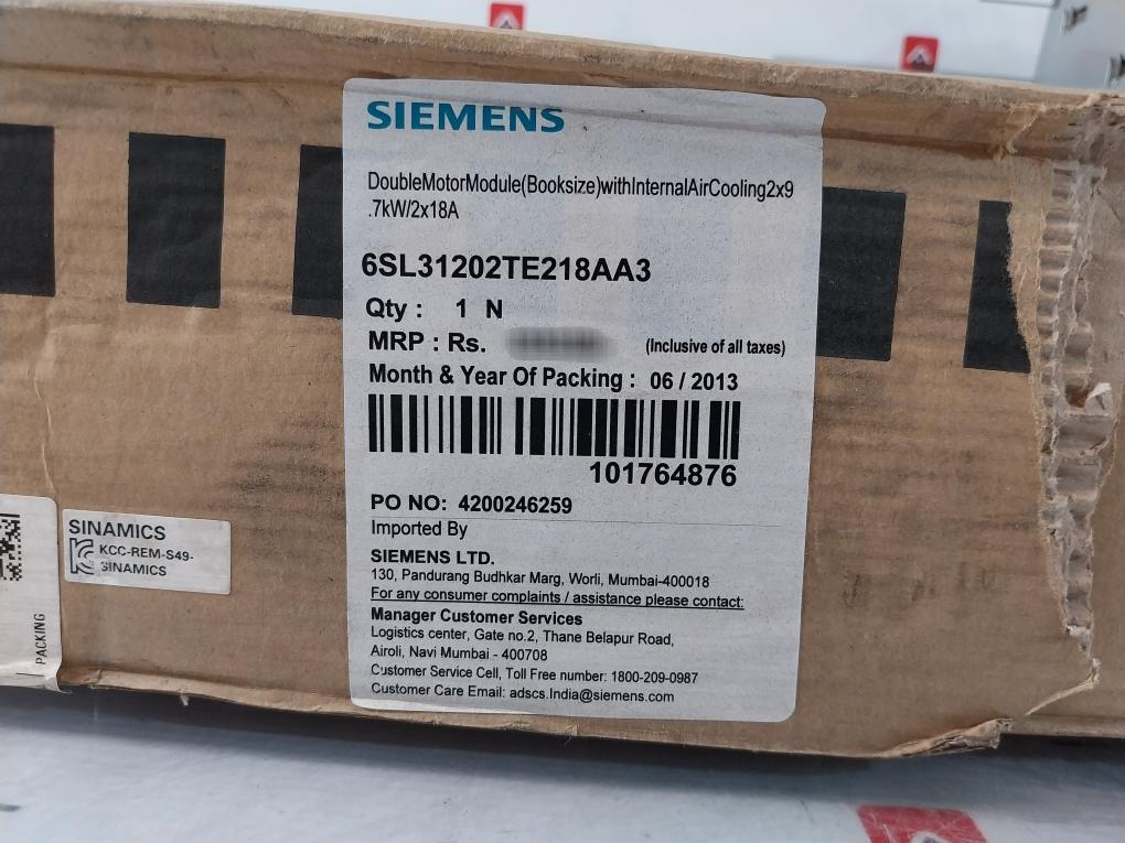 Siemens 6SL3120-2TE21-8AA3 Frequency Converter 3AC 400V 18A/18A