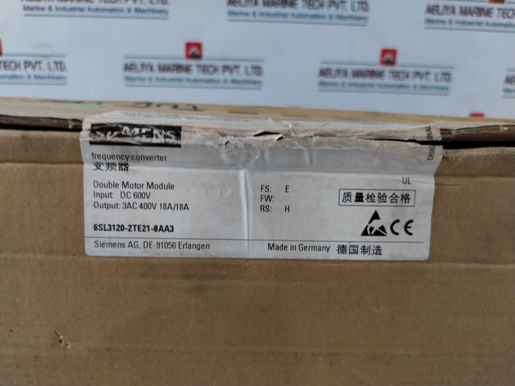 Siemens 6SL3120-2TE21-8AA3 Frequency Converter 3AC 400V 18A/18A