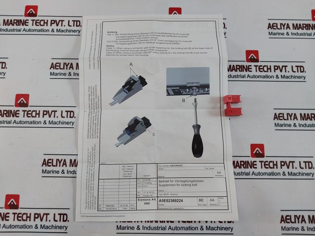 Siemens 6Sl3162-8Bd00-0Aa0 Motor Module Terminal Kit Ver E