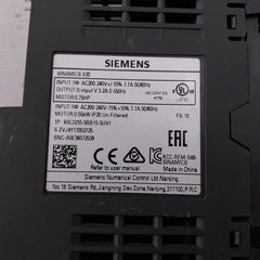 Siemens 6Sl3210-5Bb15-5Uv1 Uss/Modbus Rtu W/ Built-in Bop Protection
