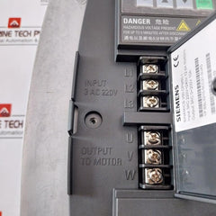 Siemens 6Sl3210-5Cc21-0Ua0 Sinamics Controlled Power Module V60 Cpm60.1 0-200V&nbsp;