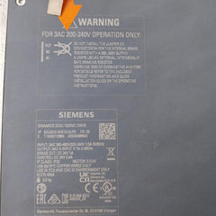 Siemens 6Sl3210-5He12-0Uf0 Sinamics S210 / Servo Drive