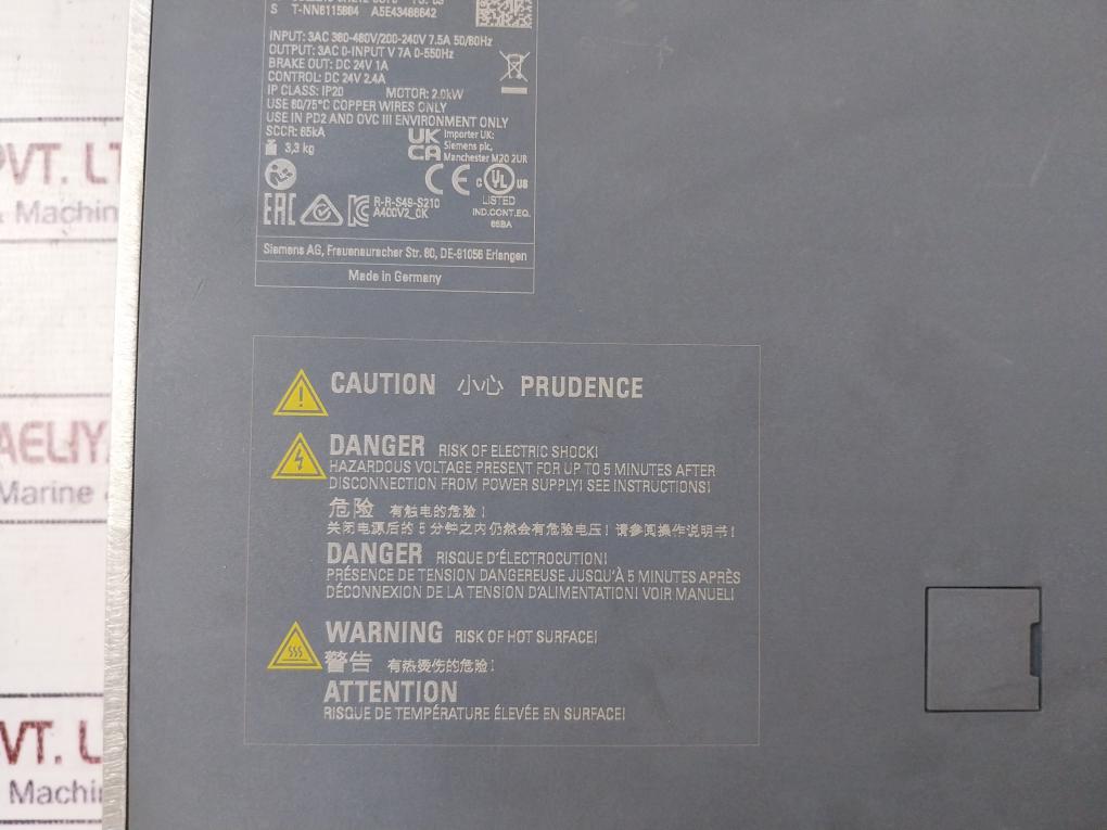 Siemens 6Sl3210-5He12-0Uf0 Sinamics S210 / Servo Drive