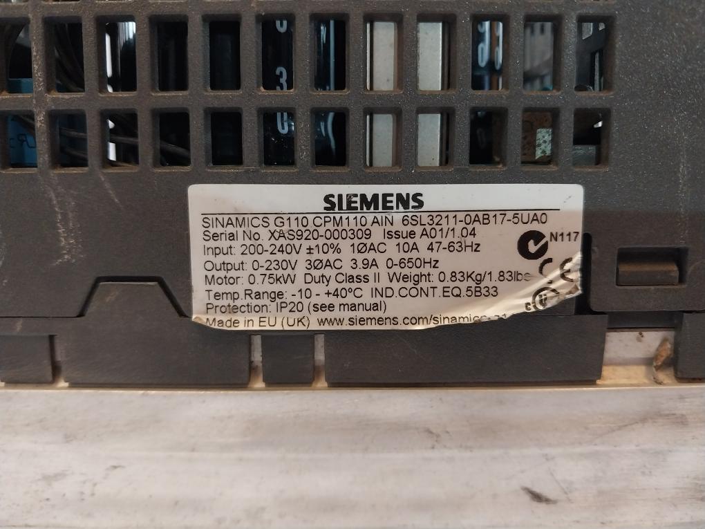 Siemens 6Sl3211-0Ab17-5Ua0 Inverter Ip20