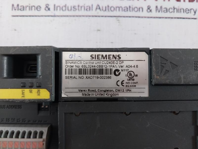 Siemens 6Sl3244-0Bb12-1Pa1 Sinamics Control Unit Ver A04-4.6 Cu240E-2 Dp