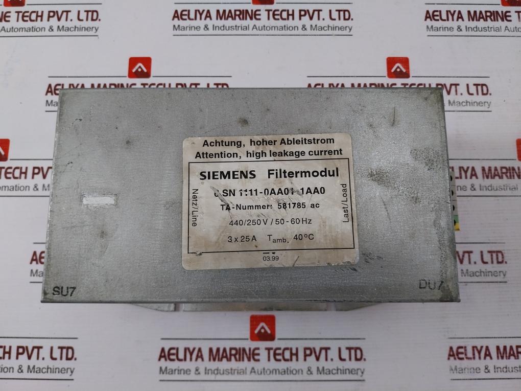 Siemens 6 Sn 1111-0Aa01-1Aa0 Filter Module 3 X 25A