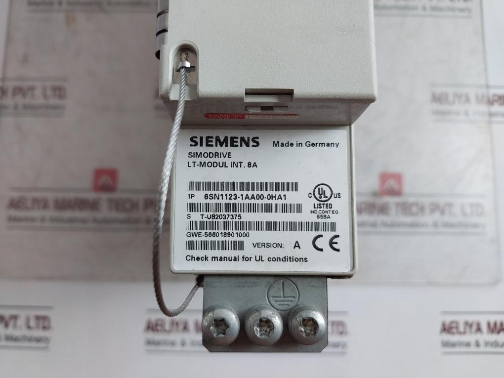 Siemens 6Sn1123-1Aa00-0Ha1 Simodrive Power Module Lt-modul Int.8A Version: A